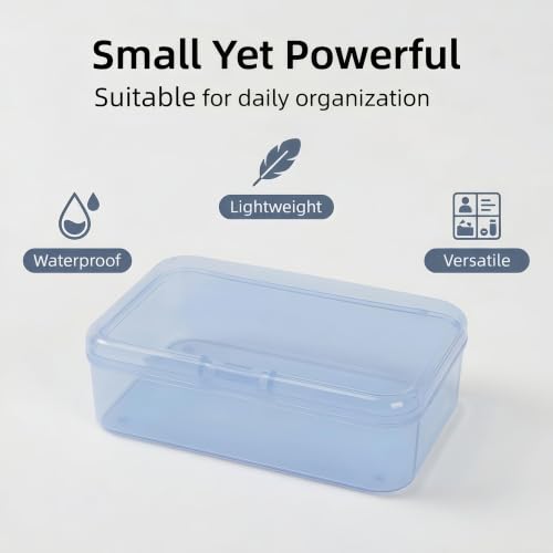 12 Pack Blue Small Plastic Storage Bins 3.35x2.17x0.98 in, Mini Containers with Lids for DIY Bead Organizer, Craft Hardware Case - color: Blue