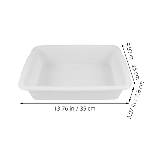 ULTECHNOVO 4 Pack Lab Spill Containment Tray, Deep Polypropylene Plastic Pan for Chemical Reagents, Drying Storage Bin for Laboratory Science Experiments, White - color: Whitex4pcs, size: 23.50X17.50X7.00CMx4pcs