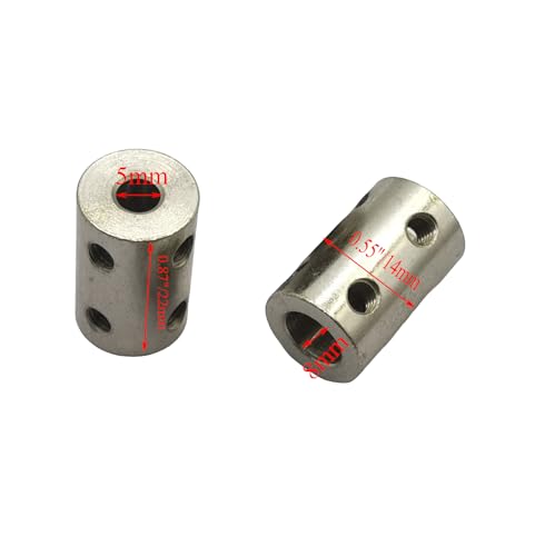 5Pcs 5mm to 8mm Bore Rigid Coupling Set,Steel Rigid Motor Shaft Coupler Adapter with Screws for CNC Machine 3D Printer RC Motor Accessories and DIY - size: 5mm to 8mm