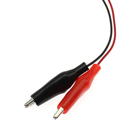 9V Battery Clip Connector 2PCS T-Type 9 Volt Battery Clip 9V Battery Buckle Connector Flexible Buckle Plastic Housing and Black Red Dual Alligator Clips Cable Leads(15CM) - color: Dual Alligator Clips