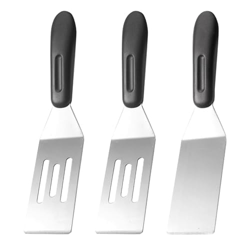 Small Metal Spatula Set for Lasagna, Eggs & Brownies - color: 2 slotted spatulas+1 brownie spatula