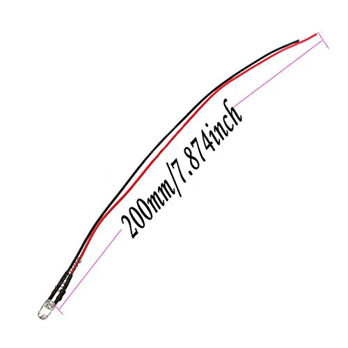 60Pcs 3MM 9V 6Colors LED Pre Wired Prewired Lamp Light Bulb Prewired Emitting Diode +60Pcs Black 3MM LED Plastic Clip Holder Display Panel