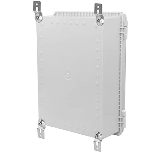 Zulkit Junction Box,IP67 Waterproof Electrical Box Hinged Clear Cover Stainless Steel Buckle Plastic Enclosure for Project w Mounting Plate Wall Bracket and 2 Cable Gland 15"x11"x5.1"/380x280x130mm - color: Clear Cover, size: 15"x11"x5.1"
