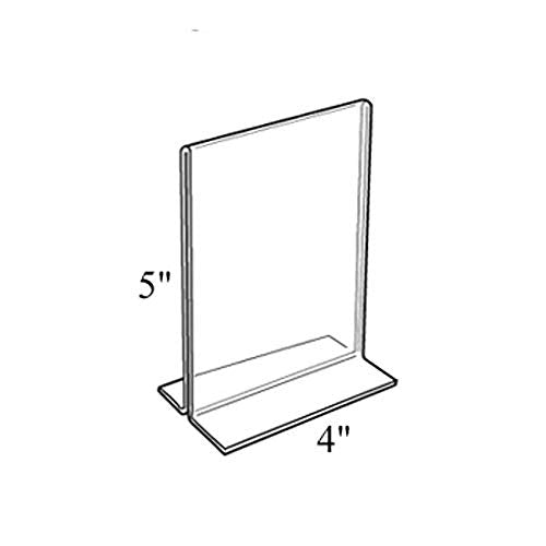 Azar 152729 4-Inch Width by 5-Inch Height Vertical Double Sided Stand Up Acrylic Sign Holder, 10-Pack - size: 4 in W x 5 in H