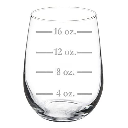 Wine Glass Goblet Measuring Cup Ounces (17 oz Stemless) - size: 1 Count (Pack of 1)
