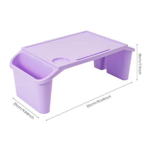 4Pcs Lap Desk Tray, Portable Activity Tray with Side Storage, Stackable Plastic Desk Lap Tray for Drawing, Study, Eating, Classroom, 19.7" x 9.8" x 7.1" (Multicolor) - color: 4pcs, Multicolor, size: 19.7" x 9.8" x 7.1"