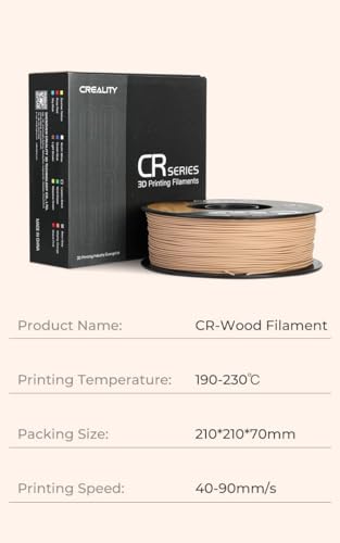 Creality Wood Filament PLA 1.75 mm, Smooth Silk Texture, 1kg(2.2lbs)/Spool for 3D Printer - color: 1kg Wood