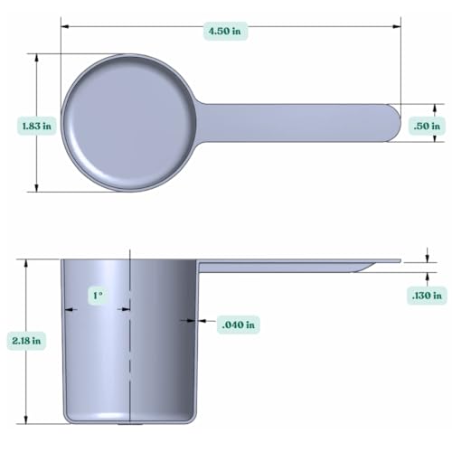 1/3 Cup (80 mL | 2.7 Oz.) Long Handle Plastic Measuring Scoop for Coffee, Protein Powder, Pet Food, Spices, Grains, Dry Goods – Food-Grade BPA-Free (Pack of 25) - size: 80 mL | 1/3 Cup | 2.7 Oz.