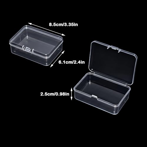 6Pcs Mini Plastic Storage Box with Lids, 3.35 x 2.4 x 0.98 Inch