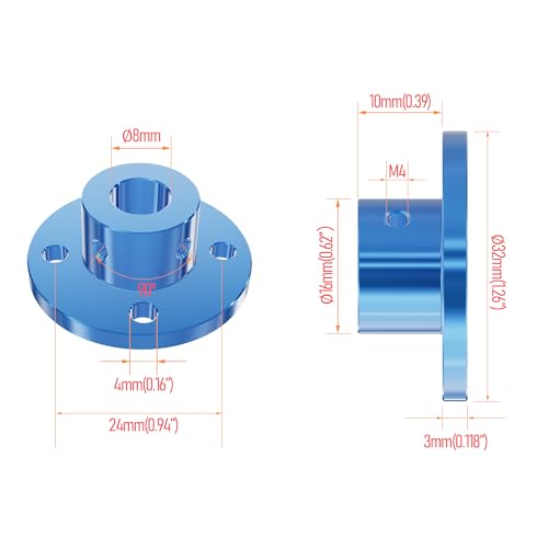 8mm Flange Shaft Coupling, Rigid Coupling, Blue - size: 8mm id-16mm od