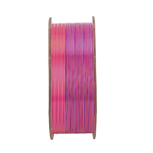 Comgrow Tri-Colors Silk PLA 3D Printer Filament, Rainbow PLA Filament 1.75mm, Dimensional Accuracy +/- 0.02 mm, 1KG Spool, Coextrusion 3D Filament with Shiny Silk Red-Blue-Yellow - color: Red & Blue & Yellow