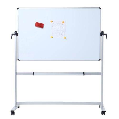 VIZ-PRO Double-Sided Magnetic Mobile Whiteboard, 60" x 48" - size: 60"W x 48"H
