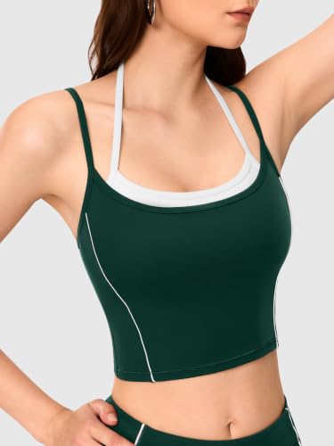 Workout Sets for Women, Drawstring Seamless Leggings with Workout Tank Tops,2 Piece Outfits for Pilates,Gym,Yoga - color: Grn015, size: Medium
