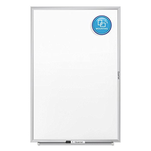 Quartet Dry Erase White Board 60"W x 36"H Non-Magnetic Whiteboard, Total Erase, Silver Aluminum Frame (S535) - color: Silver, size: 60"W x 36"H