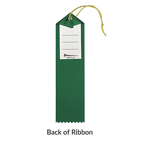 RibbonsNow Science Fair Participant Ribbons - 100 Green Ribbons with Card & String - color: Green, size: 100 Total Ribbons