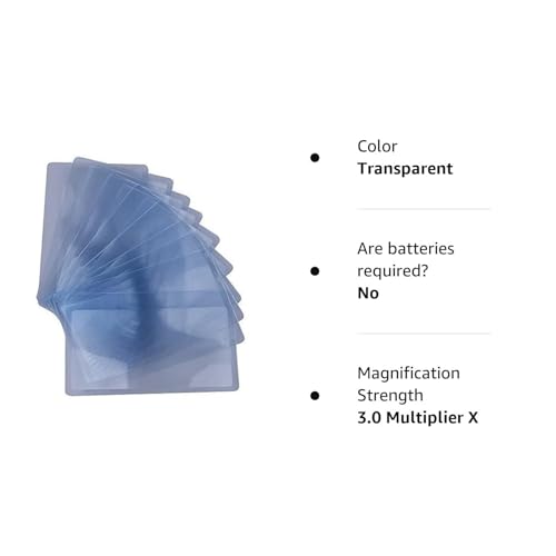 Lot of 12 OpticLens Brand Credit Card Sized Magnifying Lenses. Wholesale Lot - 300% Fresnel Magnifier