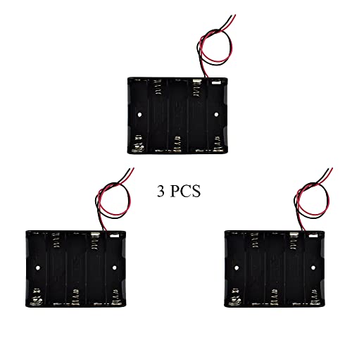 HAHIYO 7.5V 5AA Battery Holder Bundle Series with Wire Sturdy Clapm Flexible Springs Contact Build-in Harnesses Batteries Black Case Easy Install 3 Pieces for Wall Clocks Ham Radio Kids Toys - style: Without cover-5AA-3P