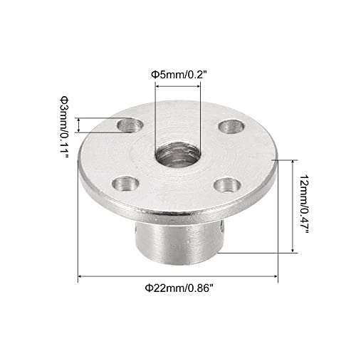 MECCANIXITY 4pcs 5mm Flange Coupling Connector, Shaft Axis Fittings for DIY RC Model Motors, with 8pcs Fastening Screw 2pcs M1.5 Hex Wrench - size: 5mm