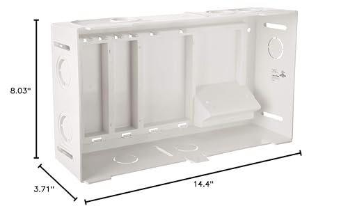 Leviton 9.01" Compact Structured Media Enclosure with Cover, White, 47605-MDU