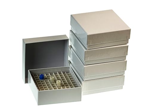 Cardboard Cryogenic Vials Storage Box Cryobox Freezer Box and Dividers 2ml 100well Pack of 5 - size: 2ML-100 Wells
