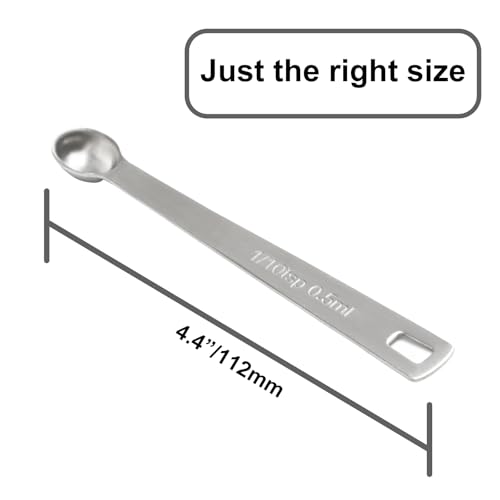 1PCS 1/10tsp(0.5ml) Mini Measuring Spoon, Small Teaspoon for Tiny Amounts - size: 1/10tsp|0.5ml|0.5cc