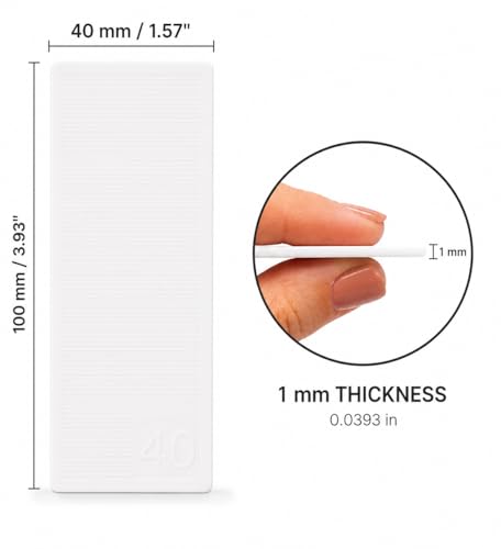 (Pack of 10) 1/32" (1 mm) Plastic Flat Washers Glazing Blocks 1.57 x 3.93 (40 x 100 mm) Framer Spacers Door and Window Packers (White) - size: 1/32" (1 mm, White)