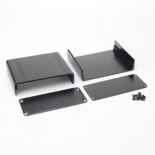 Aluminum Junction Box 70x88x38mm Black with Screwdriver for DIY - size: 2.75x3.46x1.5 inch(LHW)