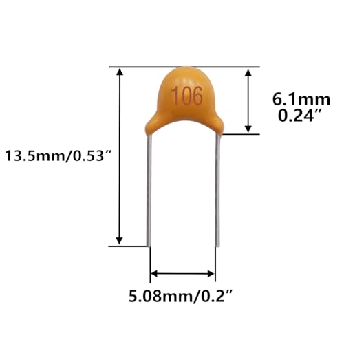 mxuteuk 10uF 106 Ceramic Capacitors 10uF-106 Multilayer Monolithic Capacitor (Pack of 100Pcs) - size: 10uF-106