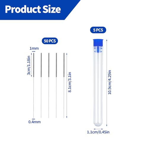 50 PCS 3D Printer Nozzle Cleaning Kit, 0.4 mm Stainless Steel Nozzle Cleaning Needles, 3D Printer Nozzle Cleaner Tool, for 3D Printer Accessory, Improved Printing Performance - size: 0.4 mm