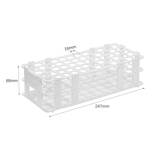 Plastic Lab Tube Rack Storage Stand Holder Detachable for 16mm ID, 60 Holes