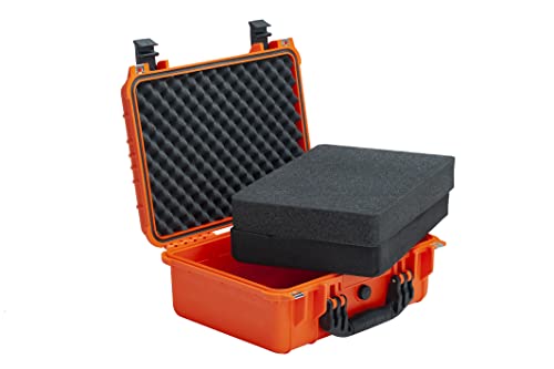 MEIJIA All Weather IP67 Waterproof Hard Camera Case,Hard Protective Case,Hard Case with Customizable Foam,Fit Use of Drones,Camera,Equipments,Pistols(Orange,15.98x12.99x6.85inches) - color: Orange, size: 15.98x12.99x6.85inches