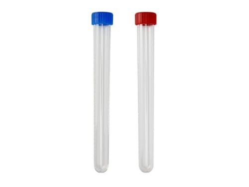 Caplugs Evergreen 214-2079-G60 TTTC Series General Purpose Test Tubes with Screw Caps, 13mm (D) x 100mm (H), 8 mL, Polypropylene Tube, HD-PE Cap, Laboratory Testing, Transparent, Green (Pack of 250)