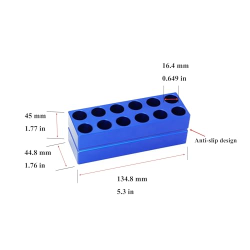1 Pcs Aluminum Cooler Cooling Block PCR Test Tube Rack 12 Wells for 10/15mL - size: 12 Wells 16.4mm-10ml
