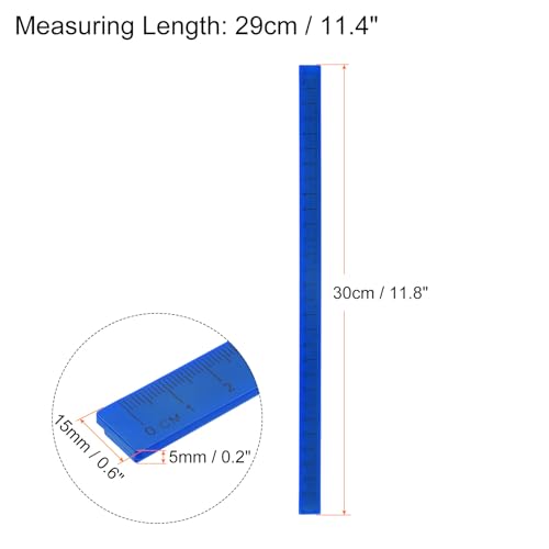 HARFINGTON Whiteboard Magnetic Ruler 29cm Metric Blackboard Straight Rulers Office Measuring Tools, Deep Blue - color: Deep Blue