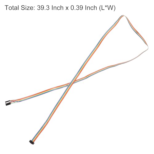 MECCANIXITY 1 Pcs IDC Rainbow Wire Flat Ribbon Cable FC-Female to 8P 39.3 Inch Length 2.54mm Pitch Breadboard Jumper Wires for Electronic Projects - size: 39.3 Inch, style: 8 Pin