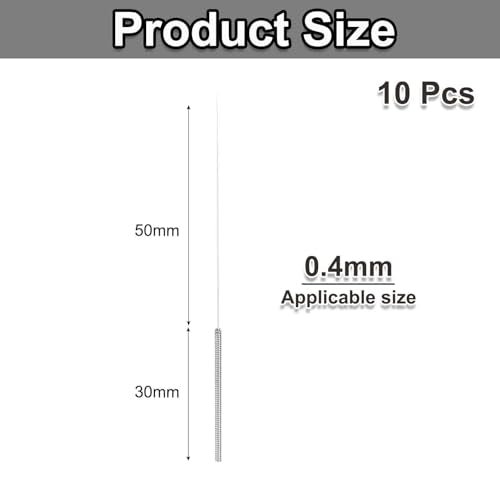 MECCANIXITY 3D Printer Nozzle Cleaning Kit, 10 Pcs Stainless Steel Nozzle Cleaning Needles 0.4mm Nozzle Cleaner for 3D Printer Accessories - size: 0.4mm