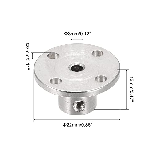 MECCANIXITY 4pcs 3mm Flange Coupling Connector, Shaft Axis Fittings for DIY RC Model Motors, with 8pcs Fastening Screw 2pcs M1.5 Hex Wrench - size: 3mm