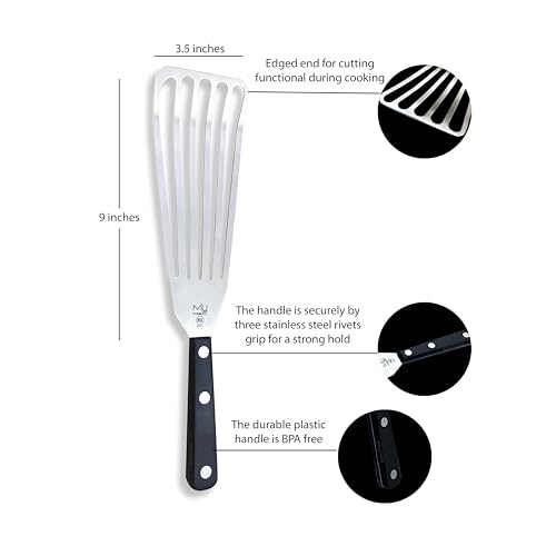 WALLFARM 13.78-Inch Fish Spatula, Large Stainless Steel Turner - size: 13.78 inches