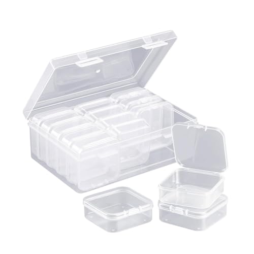 15 Grid Plastic Storage Box with Hinged Lid for Small Items Crafts Jewelry Hardware, Small Crafts & DIY Supplies (15 grid)