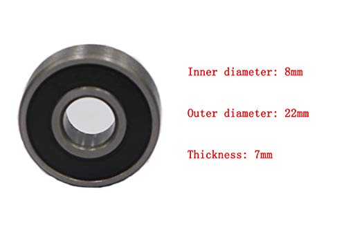 FGen 30pcs 608-2rs Bearing Steel - Double Rubbed Seal Shield Miniature Deep Groove Bearing (8mm x 22mm x 7mm) High Speed Electric Water Pump Special Pump