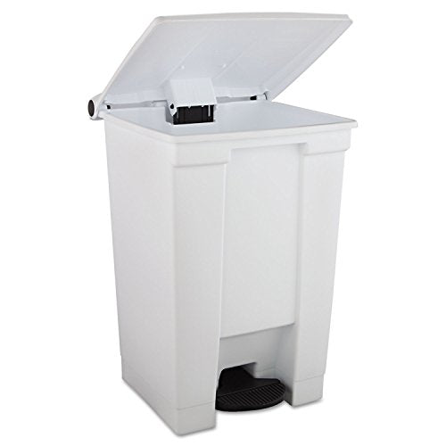 Rubbermaid Commercial Products Step-On Trash Can with Lid 12-Gallon White Hands-Free Sanitary Use Garbage Can for Medical Waste in Hospitals/Lab/Emergency/Patient Rooms - color: White, size: 12 gallon