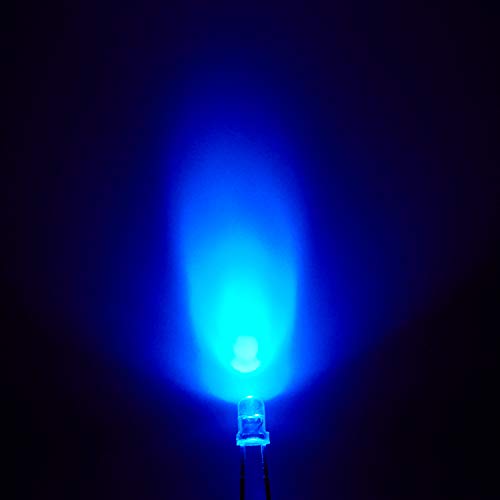 CHANZON 100 pcs 3mm Blue LED Diode Lights (DC 3V 20mA) - color: F) Blue, size: 3mm Round Top