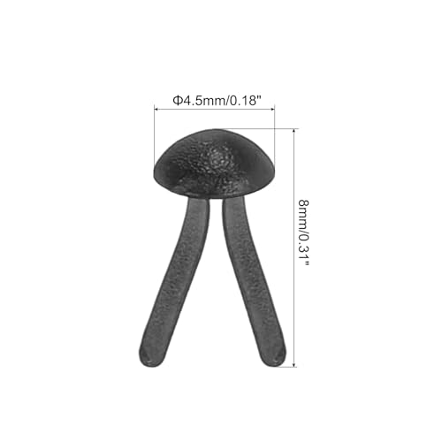 PATIKIL Brads for Paper Crafts, 150 Pcs Black Metal Paper Fasteners Round Head Mini Brads Split Pins Paper Crafting Supplies for DIY Craft Project Scraping Book, 8 mm - color: Black, size: 8mm