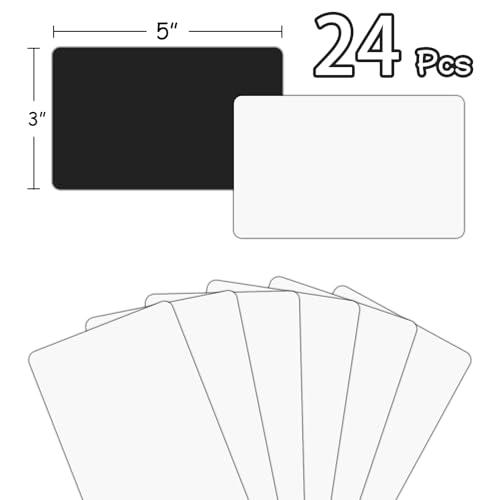 Dry Erase Magnets 24Pack 3x5, Reusable Small Board - color: Blank-24pack, size: Rectangle-3"×5"