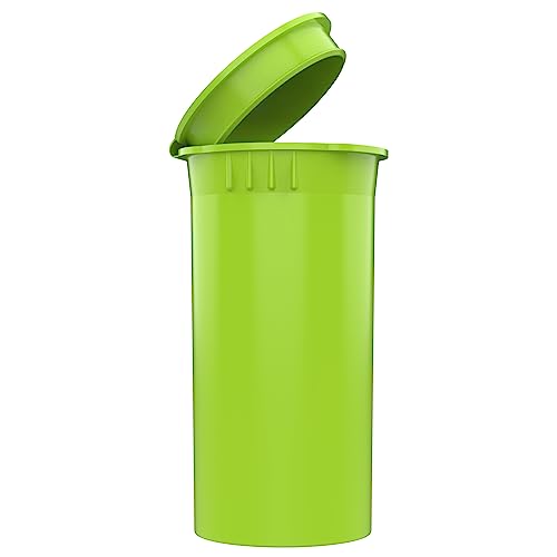 Dragon Chewer 13 Dram CR Plastic Packaging Pop Top Containers - Child Resistant Travel Holder Vial Bottles - 315 qty (Lime Green) - color: Lime Green