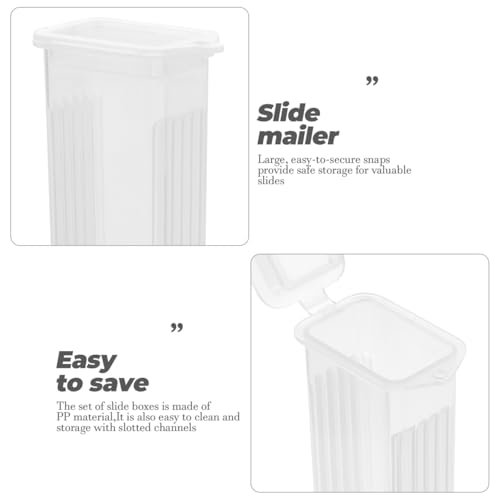 Microscope Pathological Slide Storage Case with Slotted Channels Secure Snap Closure Easy-Clean Plastic Mailer 10 Pack 3.42 X 1.06 X 0.70 in