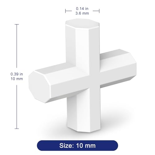 Labasics 3-Pack Cross Shape Magnetic Stir Bar Set, 10 mm PTFE-Coated White Stirring Bars for Laboratory Mixers - size: 10 mm