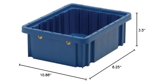 Quantum Storage DG91035 Dividable Grid Heavy Duty Part Organizer Bins - 10-7/8" x 8-1/4" x 3-1/2" - 20 Pack - color: Blue