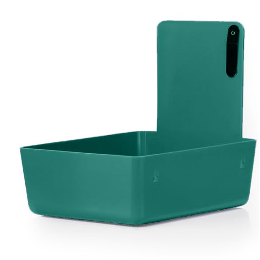 4/Pk Dental Lab Pan with Hanging Bar Strip Plastic Dental Medical Pro Lab Working Pans with Stainless Steel Clip for Notes (Teal) - color: Teal