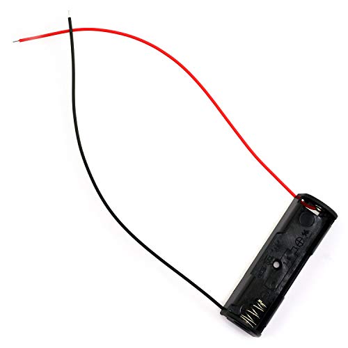 E-outstanding 10PCS Single AA Battery Holder Case with Wire Connections Black 1.5V - size: 1AA